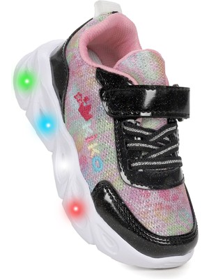 Kiko Kids Teno Cırtlı Işıklı Kız Bebek Spor Ayakkabı