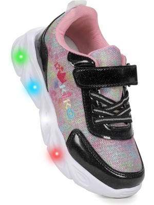 Kiko Kids  Teno Cırtlı Işıklı Kız Çocuk Spor Ayakkabı