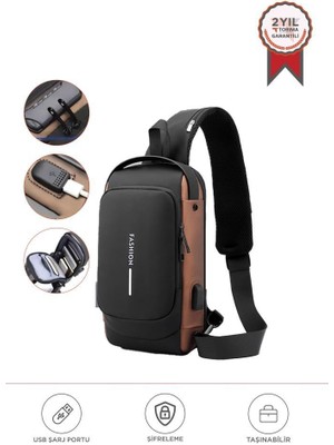 Torima 88039 Kahverengi: Şifreli ve USB Şarjlı Günlük Omuz Çantası