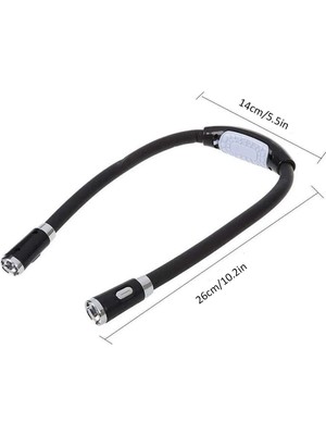Taşınabilir Esnek Boyun LED Okuma Lambası | Eller Serbest Işık | 4 LED Ayarlanabilir Işık | Göz Yormayan Aydınlatma | Kamp, Kitap, Gece Çalışmaları Için Uygun | Pilli Kullanım