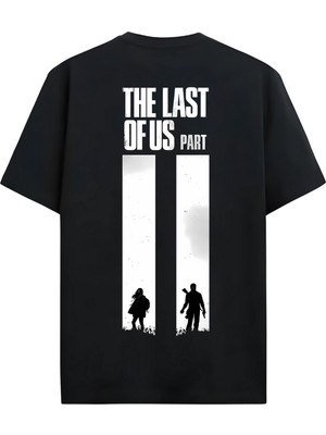 Alex Rosen Unisex Oversize Bisiklet Yaka The Last Of Us Baskılı Kısa Kollu Siyah Tişört