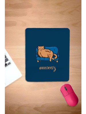 Karmat Dikdörtgen, Komik Kedi, Bilek Destekli, Konforlu, Ergonomik Mousepad, Bilgisayar Faresi Pedi