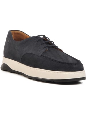 Ayakmod Premium 8212 M Lacivert Nubuk Hakiki Deri Erkek Sneaker