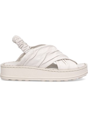 Mammamia D25YS-2865 Kadın  Deri Comfort Sandalet Bej
