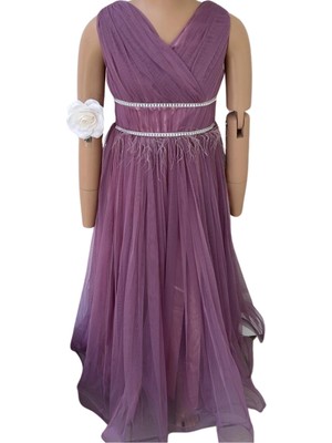 Beli Taşlı Askılı Abiye 8128