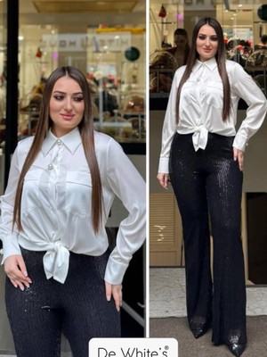 Büyük Beden Pul Payet Abiye Pantolon