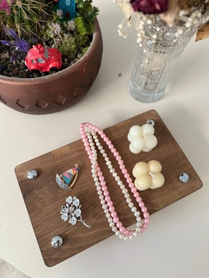 Sammwood Lüks Ahşap Sunum Servis Tabağı Organizer 15*25CM