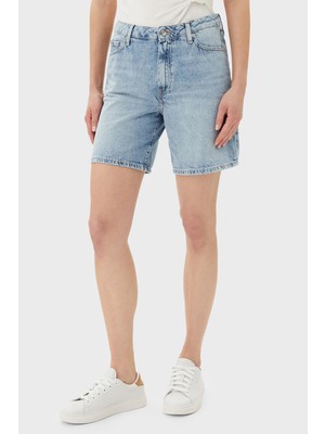 Tommy Hilfiger Pamuklu Regular Fit Normal Bel Kot Short Bayan Short WW0WW45505 1AC