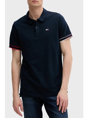 Tommy Jeans % 100 Pamuk Regular Fit Düğmeli Polo Yaka T Shirt Erkek Polo Yaka T Shirt DM0DM21306 C1G