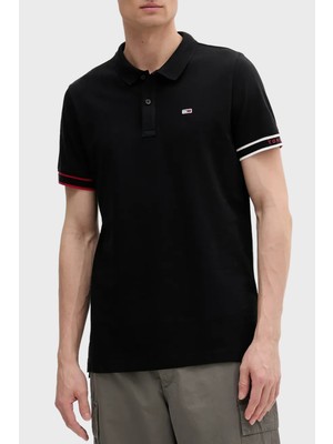 Tommy Jeans % 100 Pamuk Regular Fit Düğmeli Polo Yaka T Shirt Erkek Polo Yaka T Shirt DM0DM21306 Bds