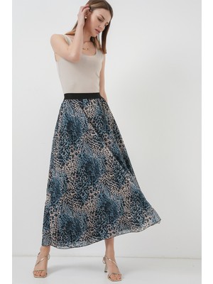 8032 Uzun Şifon Etek - Indigo