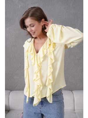 Uzun Kol Kırinkıl Yazlık Dokuma Bluz