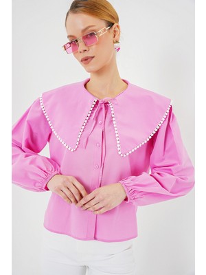 Kadın Bebe Yaka Gömlek 20314 - Pembe