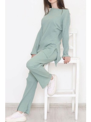 Kadın Fitilli Ince Kumaş Günlük Rahat Kalıp Kaşkorse Takım