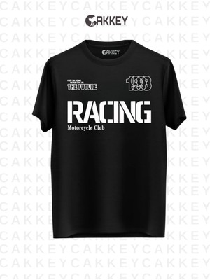 Cakkey Racing Baskılı Oversize T-Shirt
