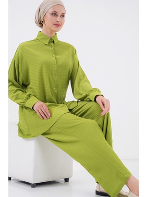 Kadın Örme Tesettür Alt Üst Takım 6711 - E.yeşil