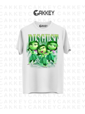 Unisex Ters Yüz Karakterler Baskılı Oversize T-Shirt