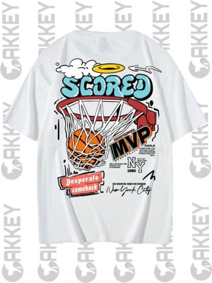Cakkey Basketbol Baskılı Oversize T-Shirt