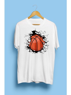 Cakkey Oversize Duvar Basketbol Topu Oyun Oyuncu Spor Tasarım Baskılı  Tişört