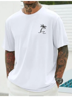 Cakkey Ağaç Baskılı Baskılı T-Shirt