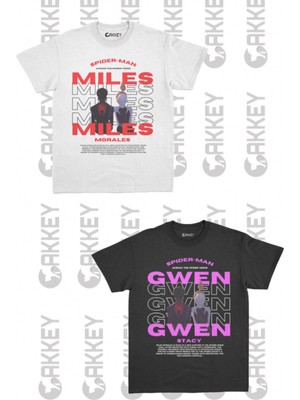 Spiderman&gwen Baskılı Oversize Sevgili Couple T-Shirt Modelleri