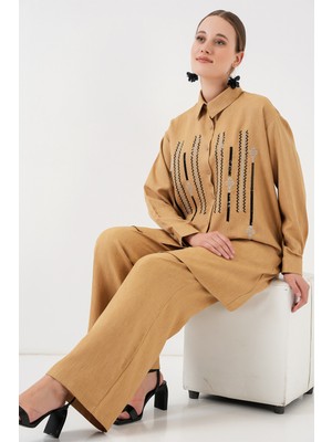 Desenli Tunik Pantolon Ikili Takım 6720 - Bisküvi