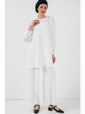 Ayrobin Tunik Pantolon Alt Üst Takım 6712 - Beyaz