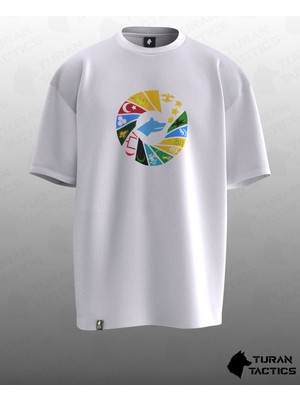 Cakkey 16 Türk Hanedanlığı Tasarımlı Oversıze Unısex T-Shırt