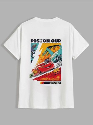 Cakkey Arabalar Piston Cup Baskılı Oversize T-Shirt