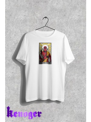 Cakkey Deadpool Marvel Jesus Baskılı Bisiklet Yaka Tişört