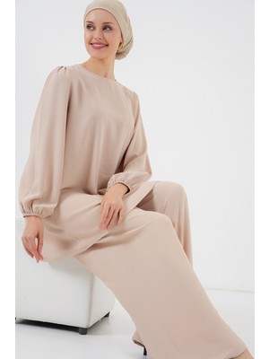Ayrobin Tunik Pantolon Alt Üst Takım 6712 - Krem