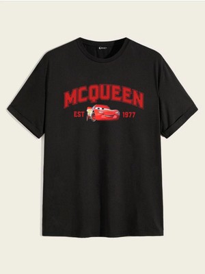 Cakkey Arabalar Baskılı Oversize T-Shirt