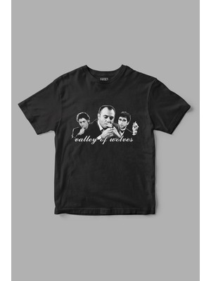 Cakkey "valley Of Wolves" Kurtlar Vadisi Tony Montana Scarface Polat Çakır Baskılı Tişört