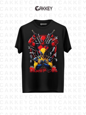 Cakkey Deadpool & Wolverine Baskılı Oversize T-Shirt