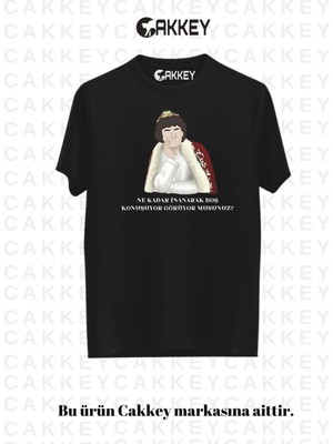 Cakkey Trend Prens Dizisi Komik Replik Baskılı Oversize Rahat Kalıp T-Shirt