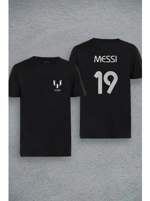 Cakkey Messi Tasarım Baskılı Oversize Kısa Kol %100 Pamuk T-Shirt