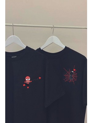 Cakkey Sevgili Kombini Çift  Oversize Baskılı T-Shirt