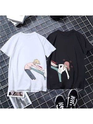 2 Li Unisex Oversize Çift Arkadaş Sevgili Kardeş  Sevgililer Günü Anime Doğum Günü T-Shirt Tişört