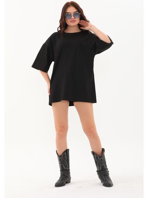 Cakkey Kadın Oversize Kalıp Basic T-Shirt