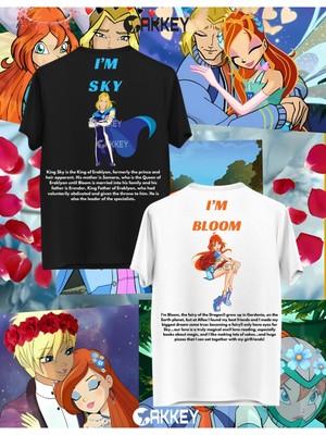 Winx Bloom&sky-Stella&brandon-Flora&helia-Musa&riven Baskılı Couple Çift Sevgili Oversize T-Shirt