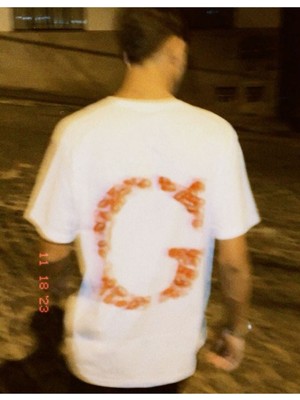 Sevgiliye Harfli Öpücük Kiss Design Baskılı Oversize Unisex T-Shirt