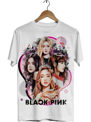 Cakkey Blackpink Grup -Dream- Beyaz T-Shirt Erkek Kısa Kol Günlük Stil Grafik Desenli