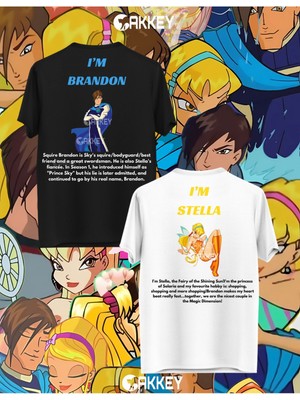 Winx Bloom&sky-Stella&brandon-Flora&helia-Musa&riven Baskılı Couple Çift Sevgili Oversize T-Shirt