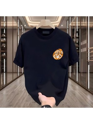 Cakkey Let'go Baskılı Siyah Tshirt