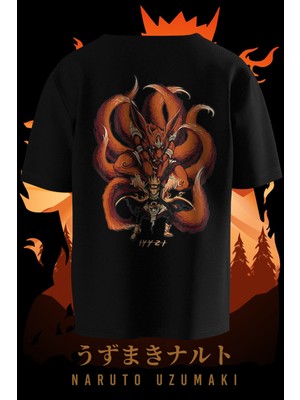 Naruto Shippuden: Uzumaki Naruto Baskılı Oversized Anime Tshirt