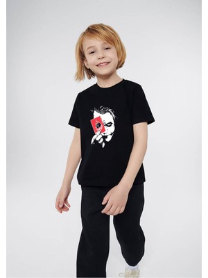 Cakkey Lunavısta  Çocuk Joker Baskılı Çift Kombini Tasarım Oversize Tshirt