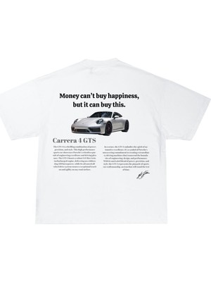 Cakkey Porsche 911 Carrera 4s Beyaz Oversize Tişört