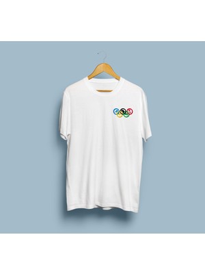 Bahriyeli Collection Oversize Olimpiyat Logolu Kıtalar Tasarım Unisex T-Shirt