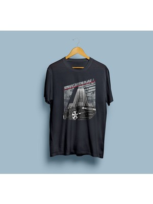 Bahriyeli Collection Oversize Nightmare Muscle Car Tasarım Unisex T-Shirt