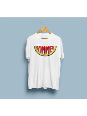 Bahriyeli Collection Oversize Yaz Temalı Karpuz Tasarım Unisex T-Shirt